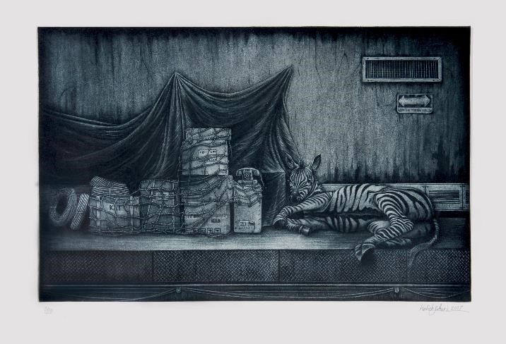 Mezzotint van Hedieh Jafari (IRAN) uit 2017